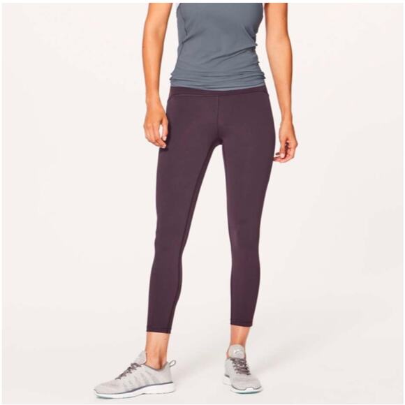 Lululemon Leggings Womens 4 Purple Pelt Train Times 7/8 Mesh Athletic Run Sporty - Picture 2 of 10